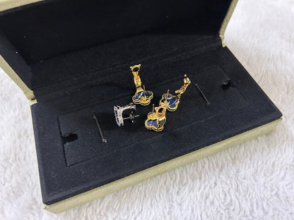 [Okajuri Jewelry]CLOVER PIETERSITE MEDIUM STUD EARRINGS