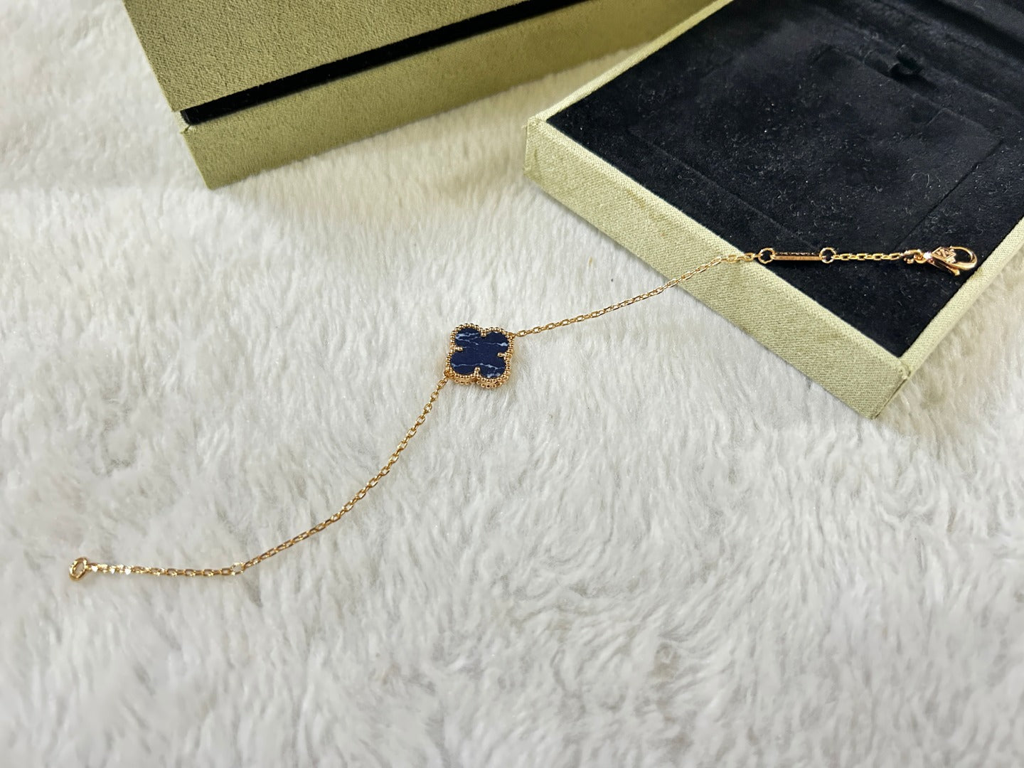 [Okajuri Jewelry]CLOVER 1 MOTIF PIETERSITE BRACELET