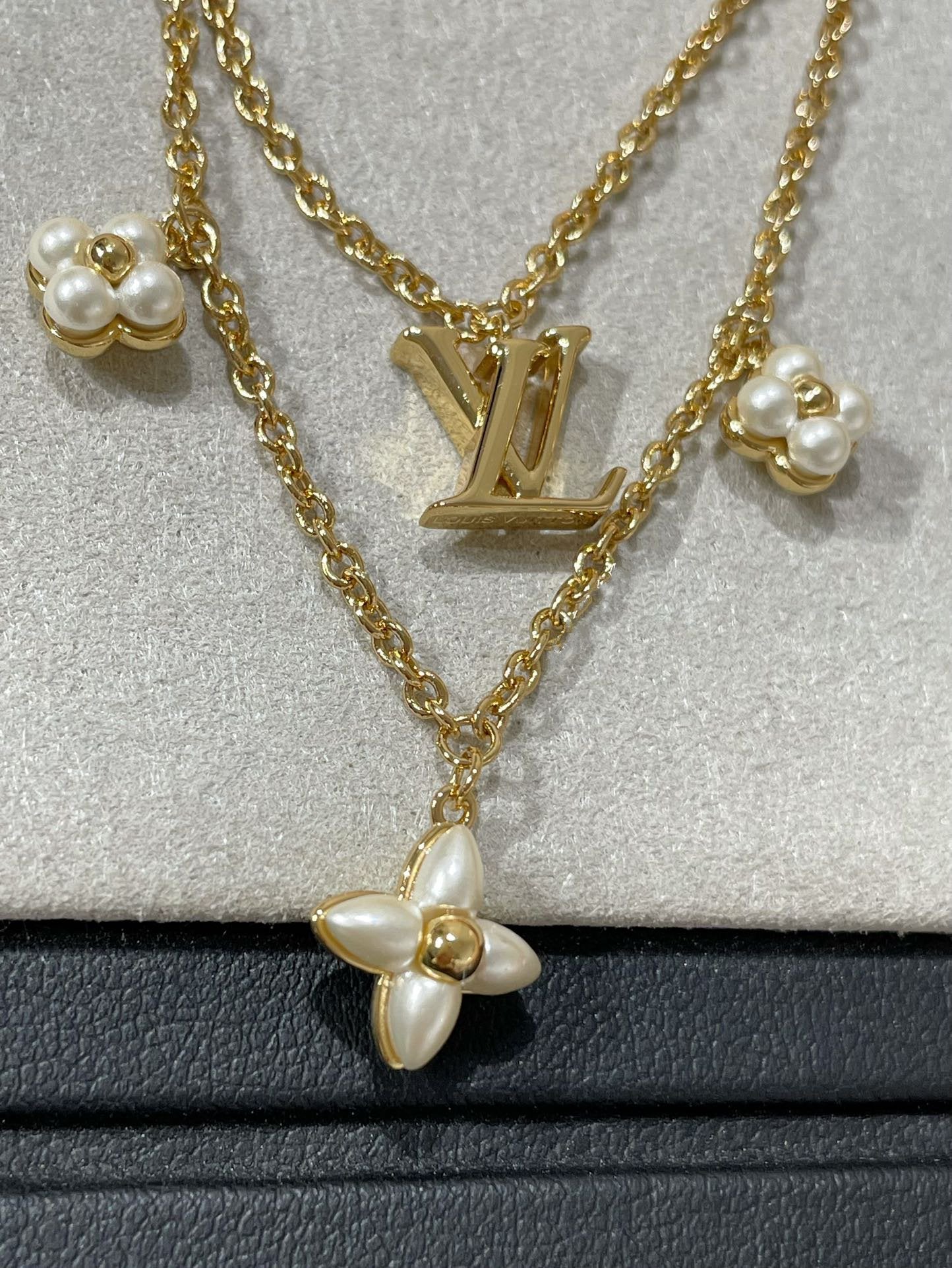 [Okajuri Jewelry]FLOWERGRAM GOLD MOP DOUBLE ROW NECKLACE