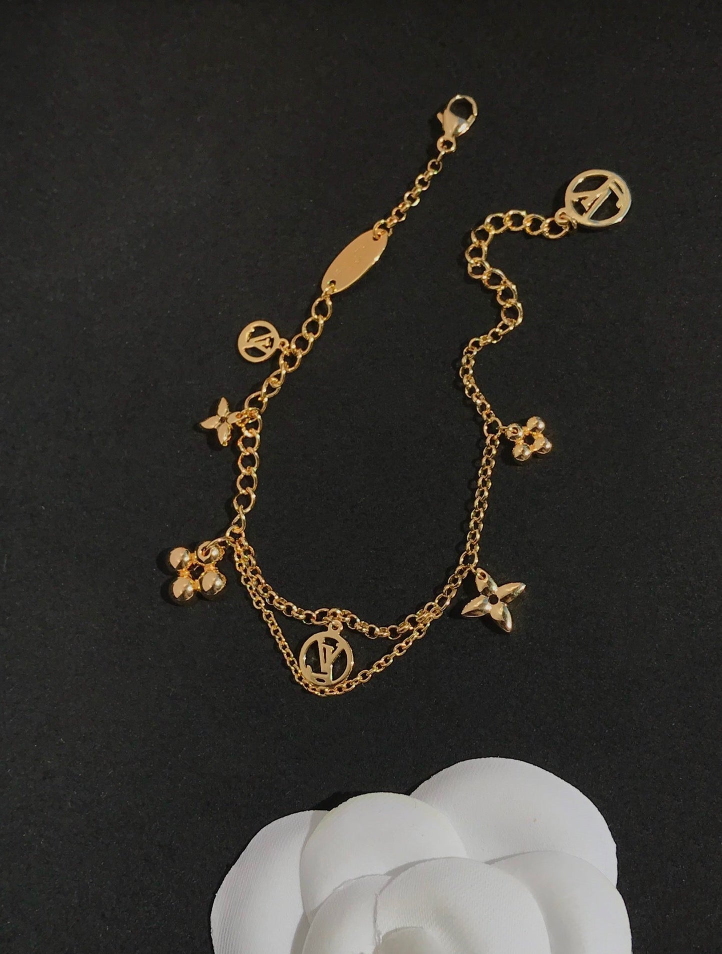 [Okajuri Jewelry]BLOOMING PINK GOLD MOP BRACELET