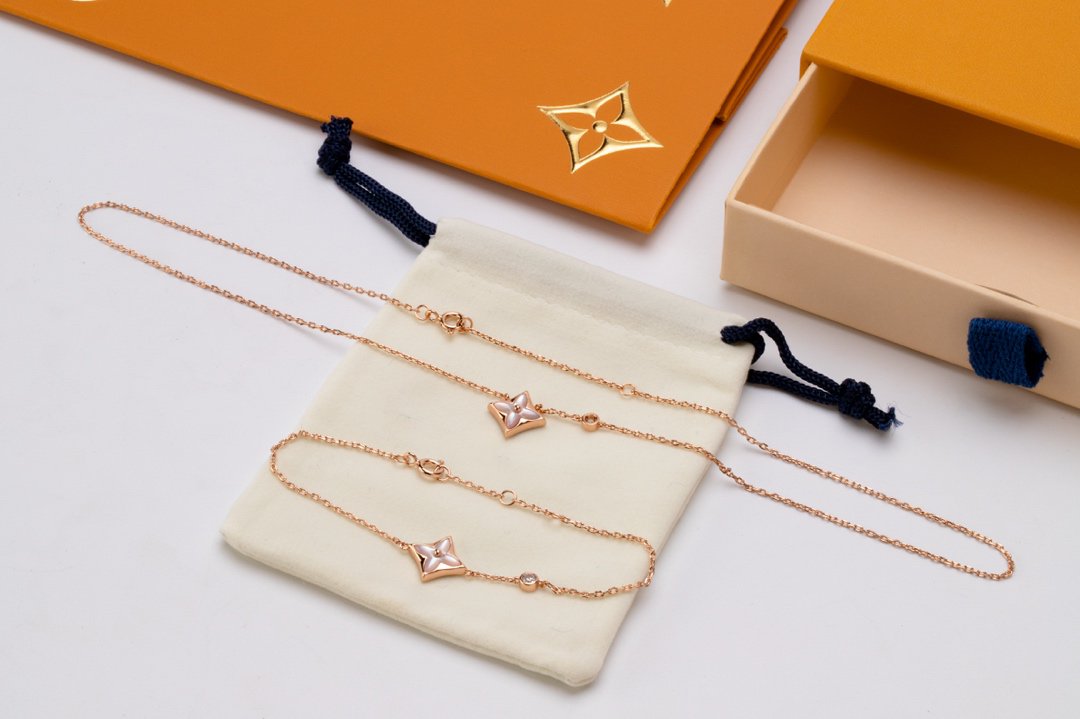 [Okajuri Jewelry]STAR PINK MOP 1 DIAMOND PINK GOLD NECKLACE