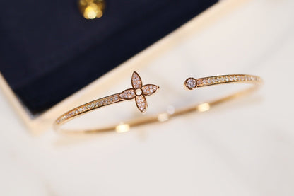 [Okajuri Jewelry]IDYLLE GOLD OPEN BRACELET DIAMOND PAVED