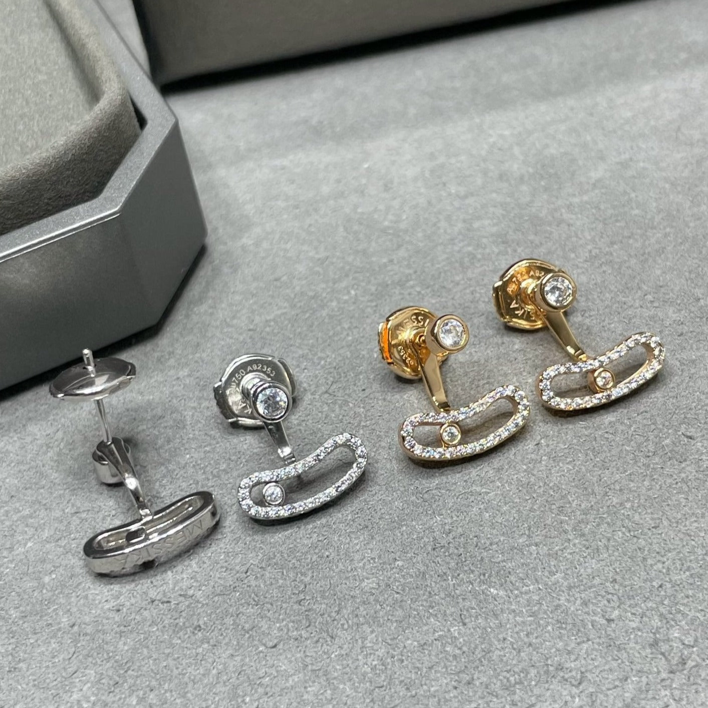 [Okajuri Jewelry]MOVE UNO PINK GOLD DIAMOND EARRINGS