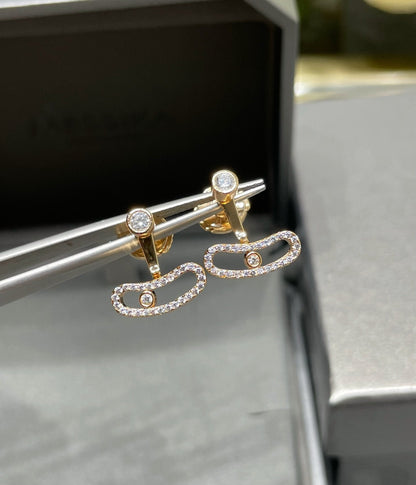 [Okajuri Jewelry]MOVE UNO PINK GOLD DIAMOND EARRINGS