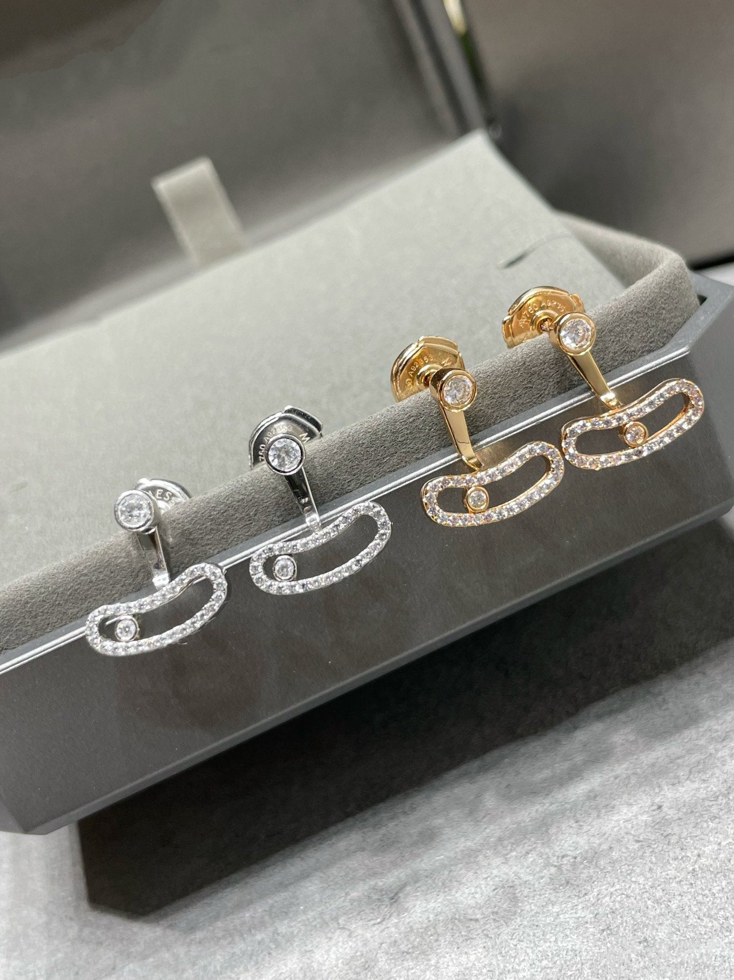 [Okajuri Jewelry]MOVE UNO PINK GOLD DIAMOND EARRINGS