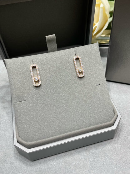 [Okajuri Jewelry]MOVE UNO STUD DIAMOND PAVED EARRINGS