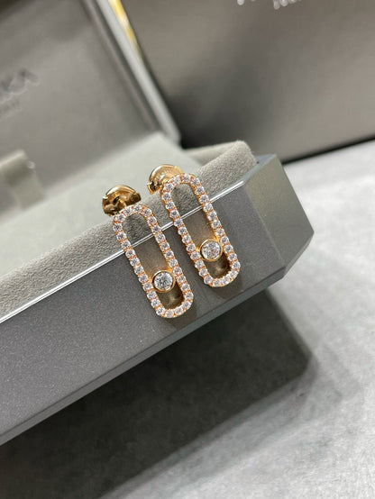 [Okajuri Jewelry]MOVE UNO STUD DIAMOND PAVED EARRINGS