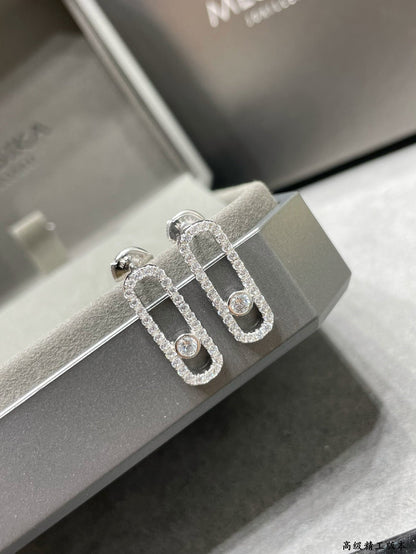[Okajuri Jewelry]MOVE UNO STUD DIAMOND PAVED EARRINGS