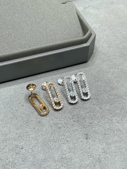 [Okajuri Jewelry]MOVE UNO STUD DIAMOND PAVED EARRINGS