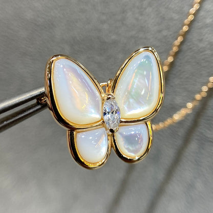 [Okajuri Jewelry]BUTTERFLY MOP DIAMOND NECKLACE