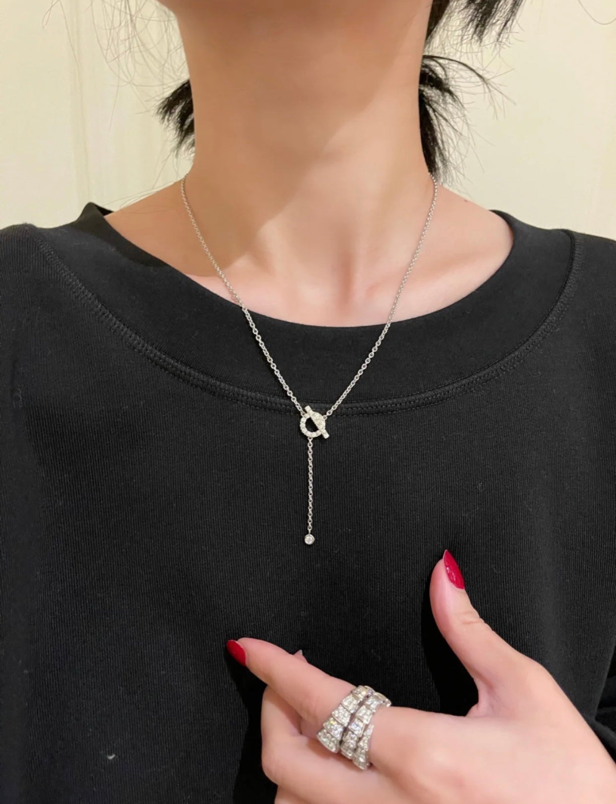 [Okajuri Jewelry]FINESSE SILVER DIAMOND NECKLACE
