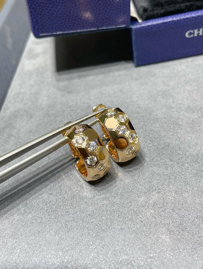 [Okajuri Jewelry]BEE LOVE DIAMOND HOOP EARRINGS