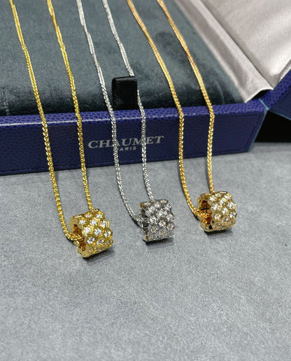 [Okajuri Jewelry]BEE LOVE DIAMOND PAVED 3 ROW NECKLACE