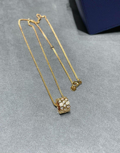 [Okajuri Jewelry]BEE LOVE DIAMOND PAVED 3 ROW NECKLACE