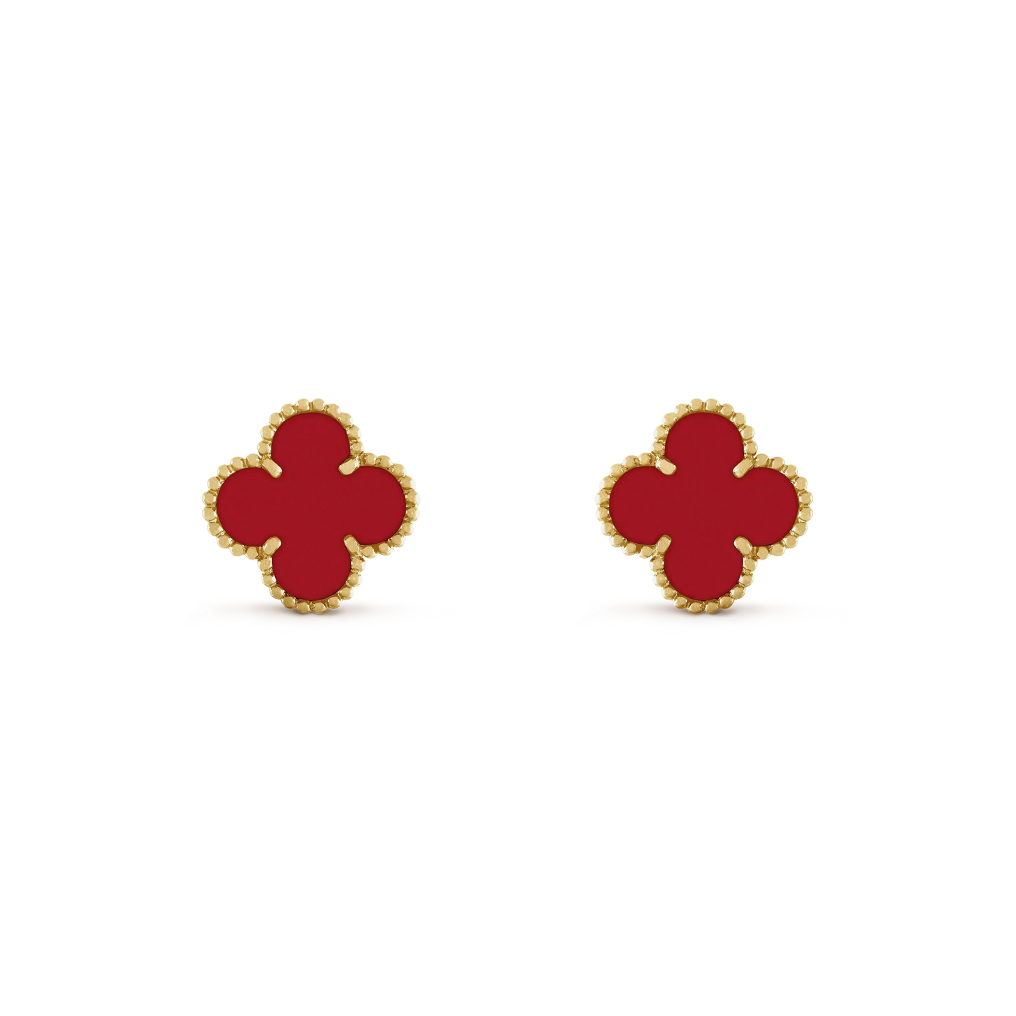 [Okajuri Jewelry]CLOVER MINI 9.5MM CARNELIAN EARRINGS