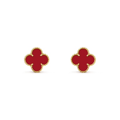 [Okajuri Jewelry]CLOVER MINI 9.5MM CARNELIAN EARRINGS