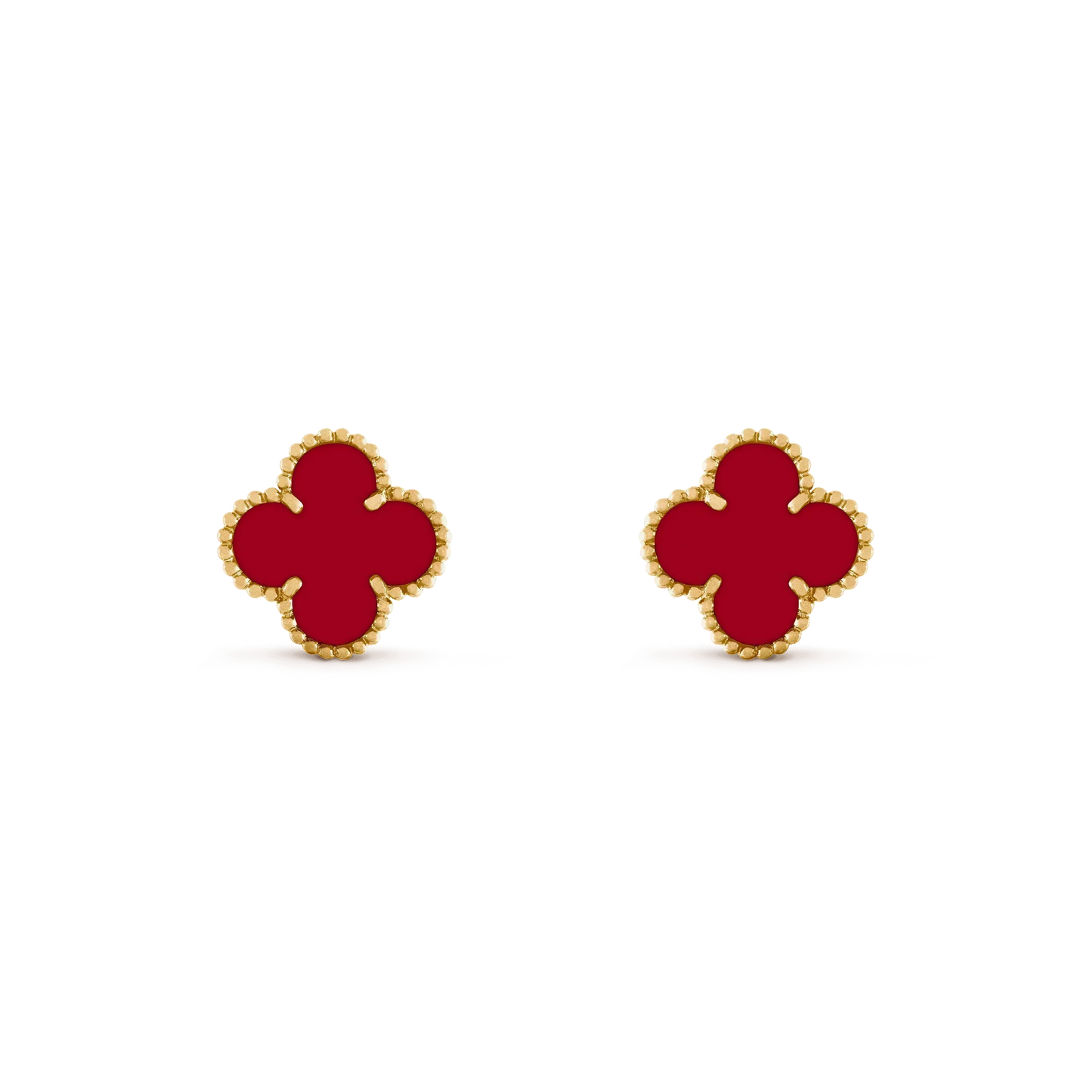 [Okajuri Jewelry]CLOVER MEDIUM 1 MOTIFS CARNELIAN  EARRINGS