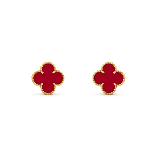[Okajuri Jewelry]CLOVER MEDIUM 1 MOTIFS CARNELIAN  EARRINGS