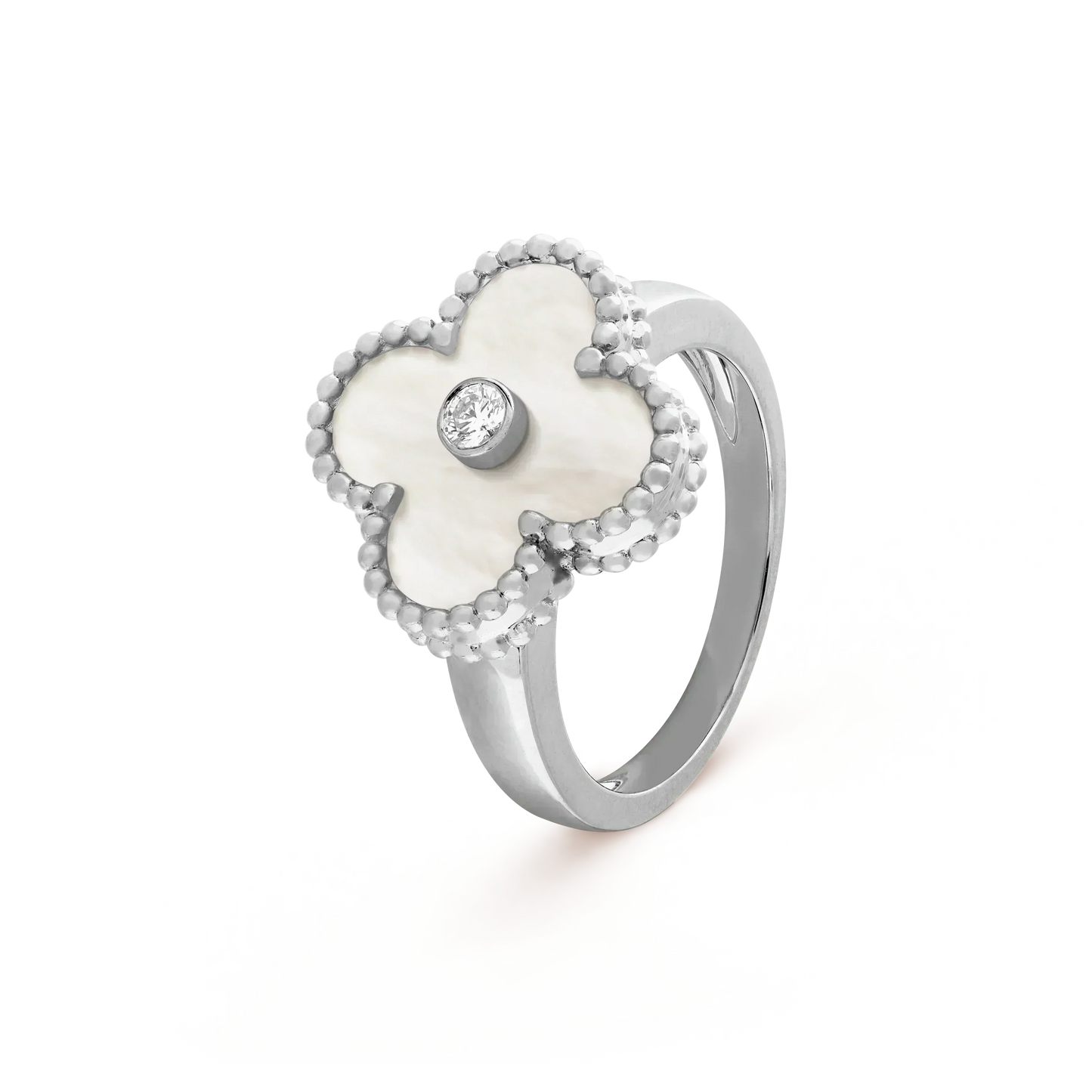 [Okajuri Jewelry]CLOVER SILVER MOP DIAMOND RING