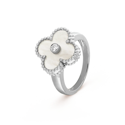[Okajuri Jewelry]CLOVER SILVER MOP DIAMOND RING