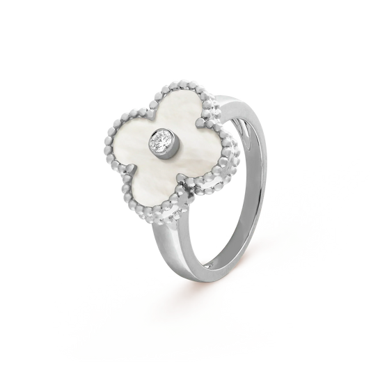 [Okajuri Jewelry]CLOVER SILVER MOP DIAMOND RING