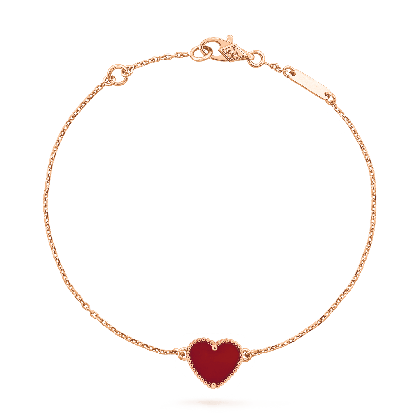 [Okajuri Jewelry]HEART CARNELIAN PINK GOLD BRACELET