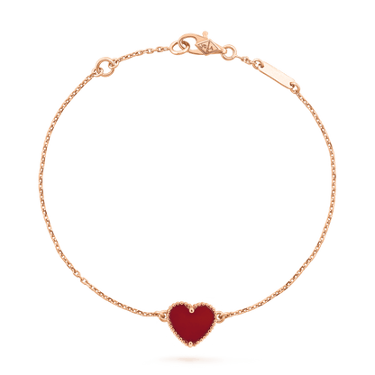 [Okajuri Jewelry]HEART CARNELIAN PINK GOLD BRACELET