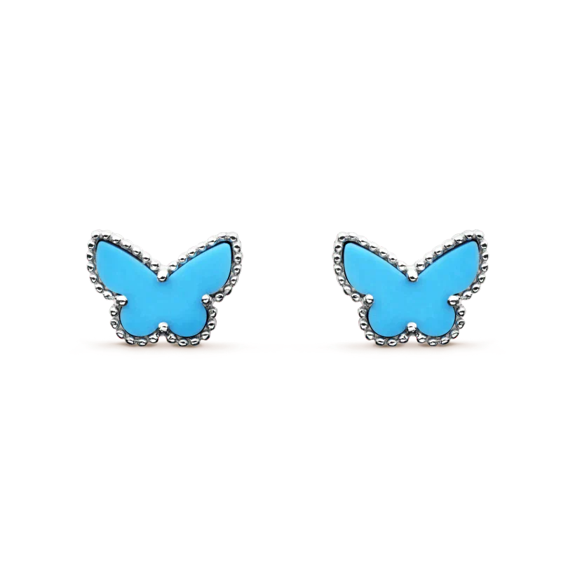 [Okajuri Jewelry]BUTTERFLY TURQUOISE EARRINGS SILVER