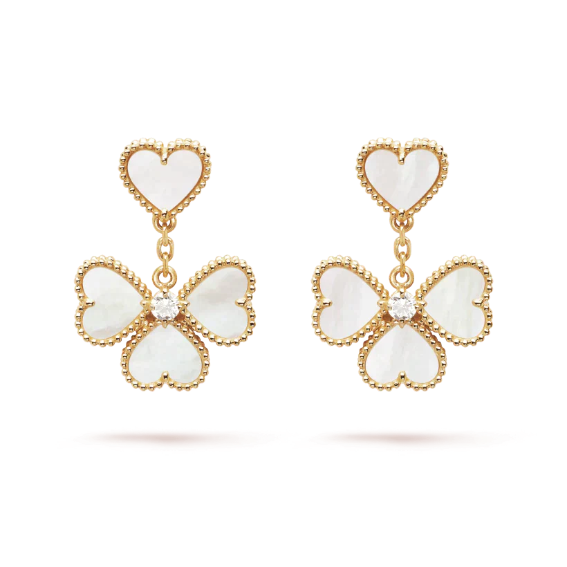 [Okajuri Jewelry]CLOVER SWEET WHITE MOP EARRINGS