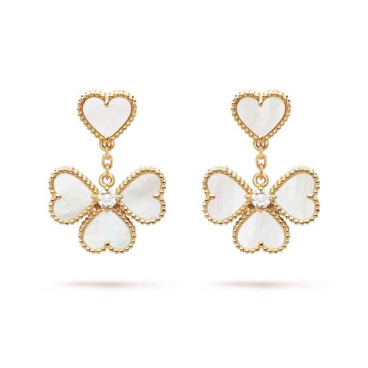 [Okajuri Jewelry]CLOVER SWEET WHITE MOP EARRINGS