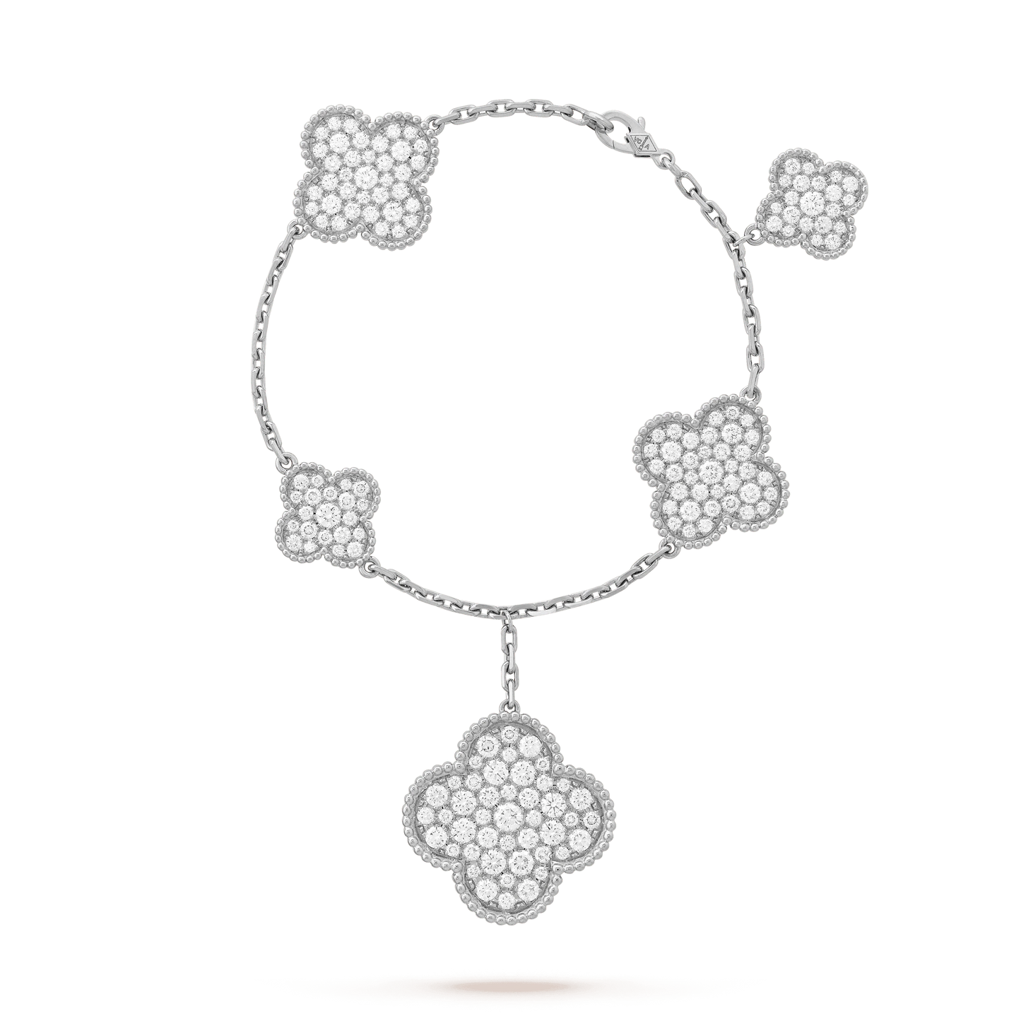 [Okajuri Jewelry]CLOVER 6 MOTIFS SILVER DIAMOND BRACELET