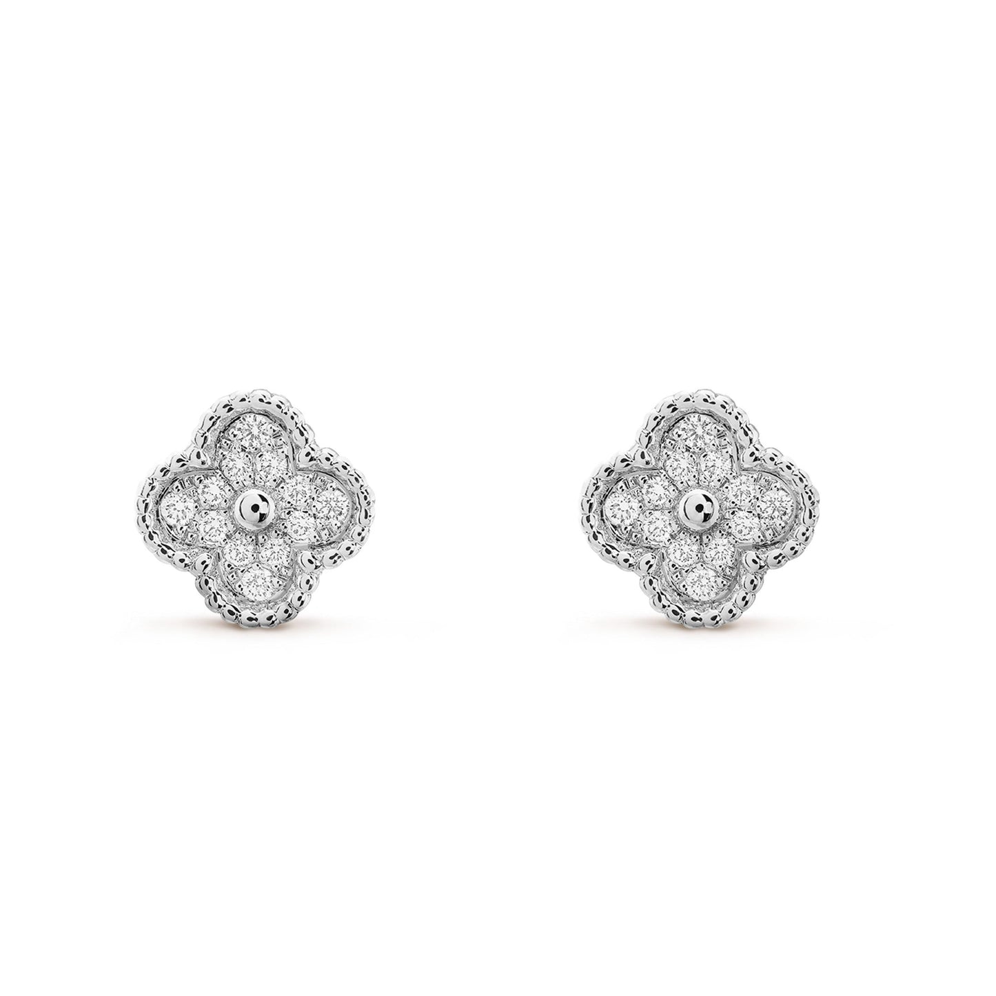 [Okajuri Jewelry]CLOVER MINI DIAMOND STUD EARRINGS