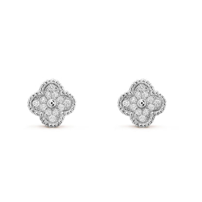 [Okajuri Jewelry]CLOVER MINI DIAMOND STUD EARRINGS
