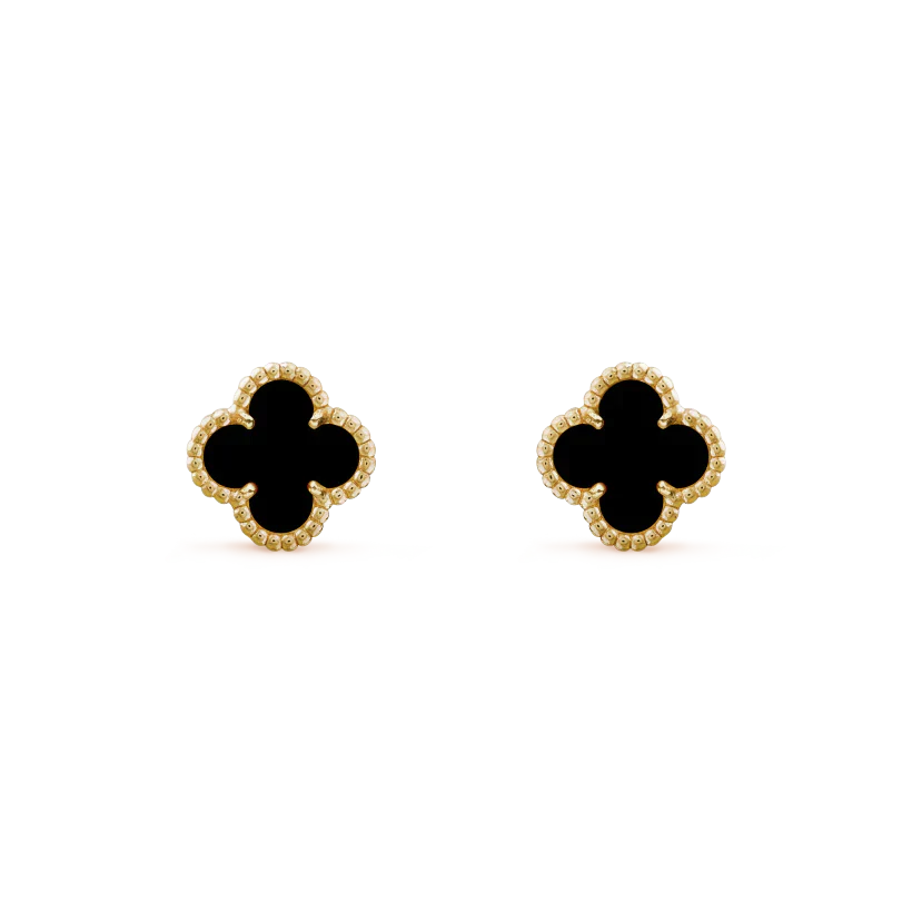 [Okajuri Jewelry]CLOVER MINI 9.5MM BLACK MOP EARRINGS