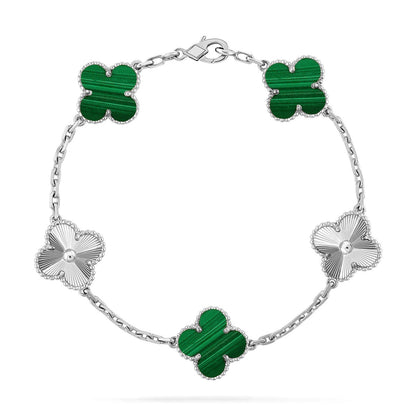 [Okajuri Jewelry]  CLOVER 5 MOTIF MALACHITE BRACELET COLLECTION