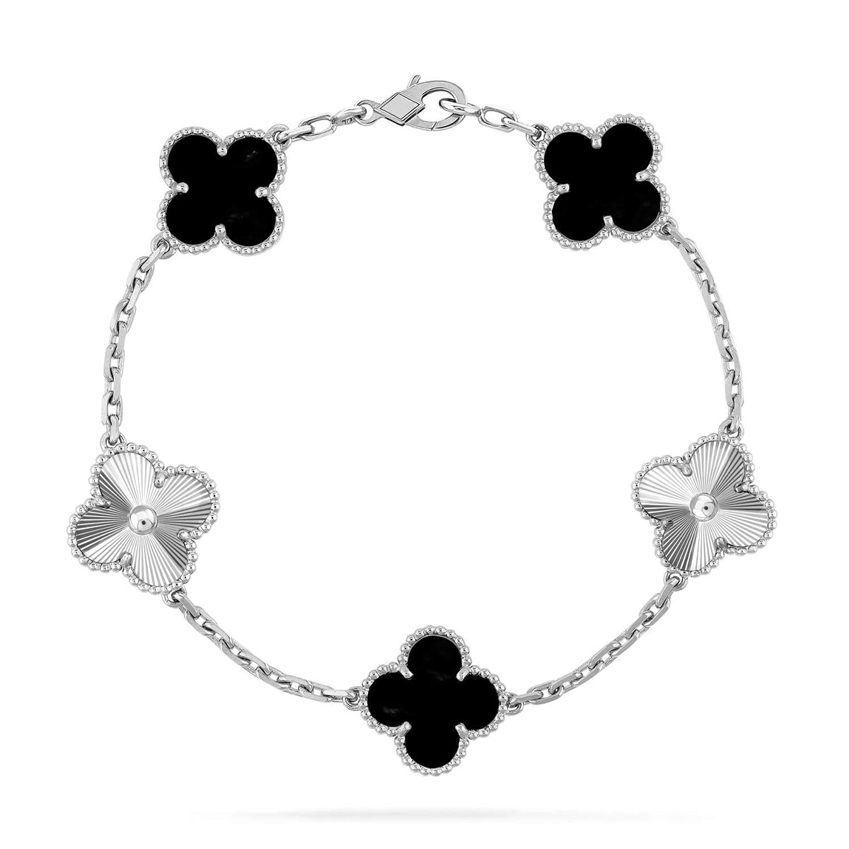 [Okajuri Jewelry] CLOVER 5 MOTIF ONYXS BRACELET COLLECTION