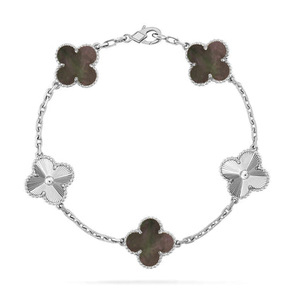[Okajuri Jewelry] CLOVER 5 MOTIF GRAY MOP BRACELET COLLECTION
