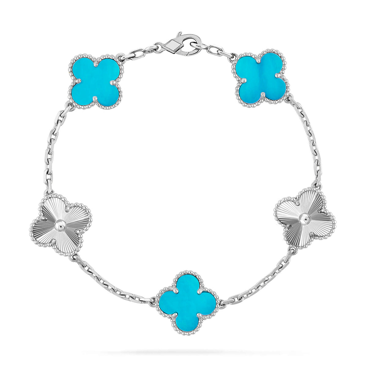 [Okajuri Jewelry]  CLOVER 5 MOTIF TURQUOISE BRACELET COLLECTION