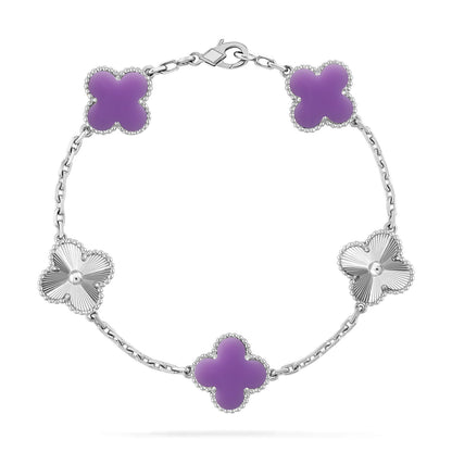 [Okajuri Jewelry] CLOVER 5 MOTIF LIGHT PURPLE BRACELET COLLECTION