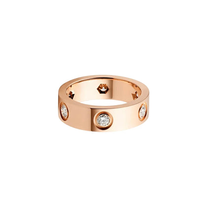 [Okajuri Jewelry] LOVE 5.5MM 6 DIAMOND RING