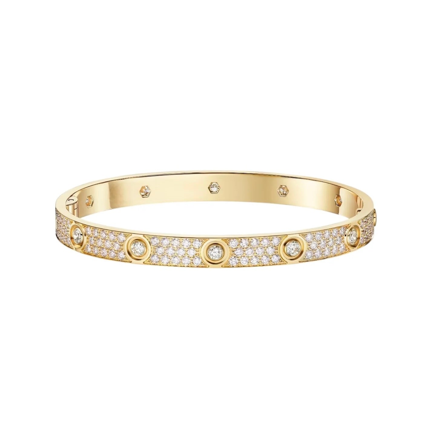 [Okajuri Jewelry] LOVE BRACELET 6.1MM DIAMOND-PAVED 10 BIG DIAMONDS