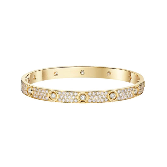 [Okajuri Jewelry] LOVE BRACELET 6.1MM DIAMOND-PAVED 10 BIG DIAMONDS