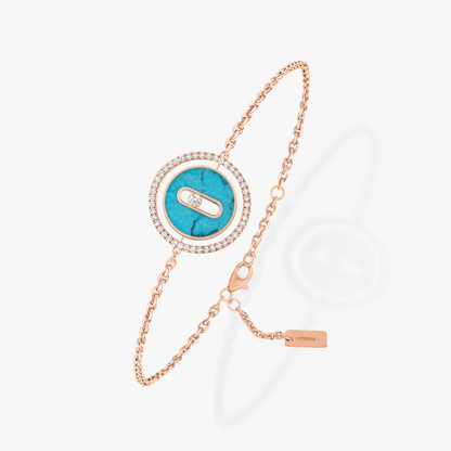 [Okajuri Jewelry]LUCKY MOVE TURQUOISE PINK GOLD DIAMOND BRACELET