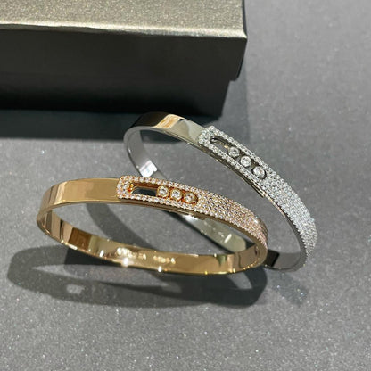 [Okajuri Jewelry]Move Noa Rose Gold Pavé Diamond Bangle Bracelet
