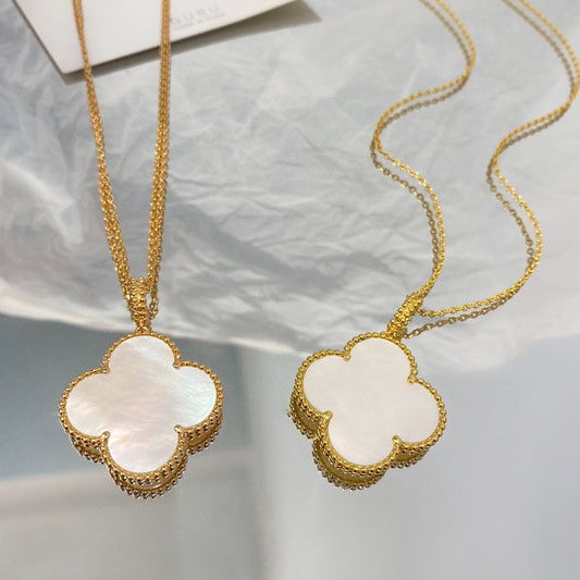 [Okajuri Jewelry]CLOVER 25MM MOP LARGE PENDANT NECKLACE