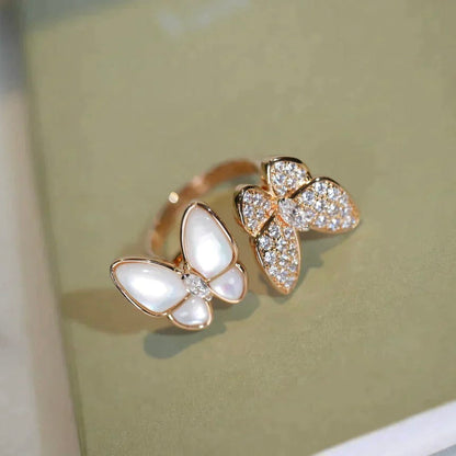 [Okajuri Jewelry]TWIN BUTTERFLY DIAMOND MOP RING