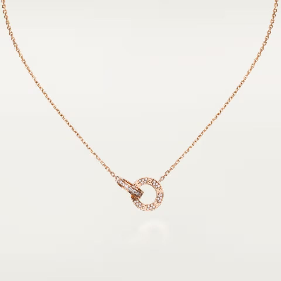 [Okajuri Jewelry] LOVE  FULL DIAMOND PENDANT NECKLACE