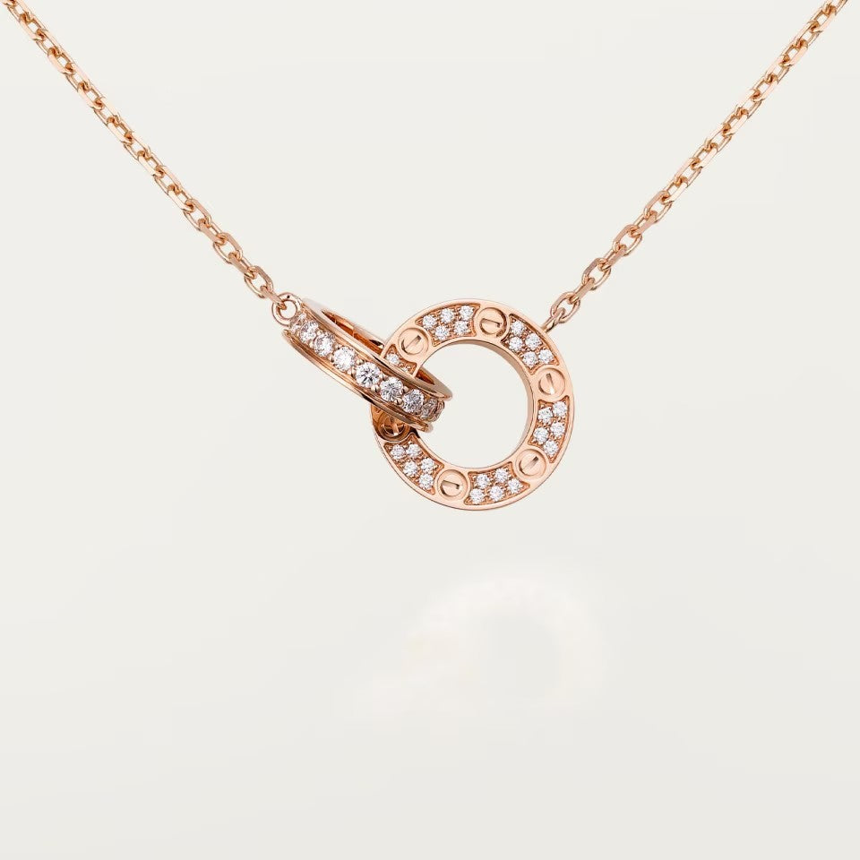 [Okajuri Jewelry] LOVE  FULL DIAMOND PENDANT NECKLACE