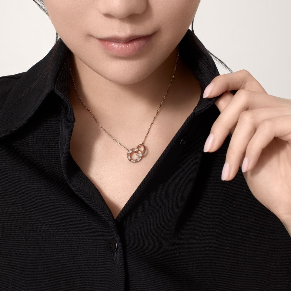 [Okajuri Jewelry] LOVE  FULL DIAMOND PENDANT NECKLACE