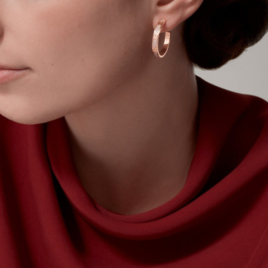 [Okajuri Jewelry] LOVE EARRINGS 3.6MM DIAMOND PAVED